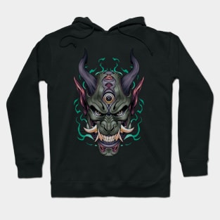 Japanese Black Dragon Yokai Mask Hoodie